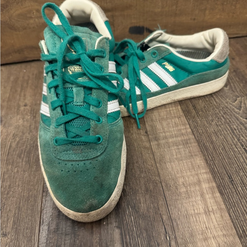 adidas Puig Indoor Skateboarding Shoes Green 6 1/2